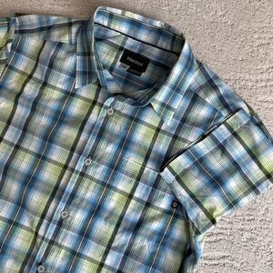 Men's Marmot Small Short Sleeve Plaid‎ Button Shirt Polyester Outdoor